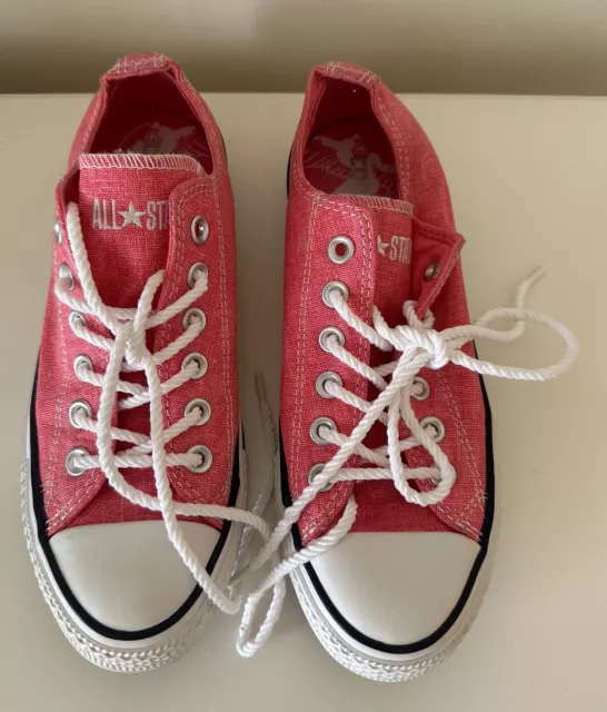 Converse Chuck Taylor All Star - Size Us7 - Pink With Glitter Thread - Rope Lace