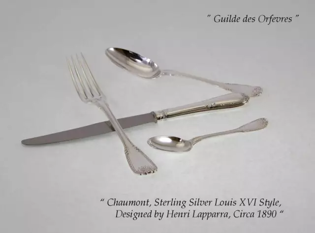 Sterling Silver Flatware 4-pc Place-Setting, 40- Chaumont