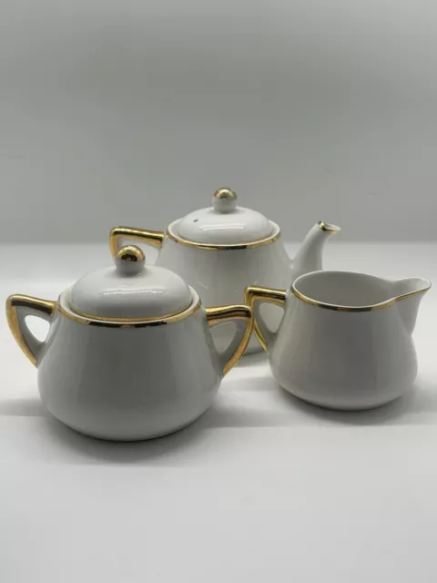 Vintage Meito Japan Hand Painted Fine China Children’s/Teapot/Sugar/Creamer Set