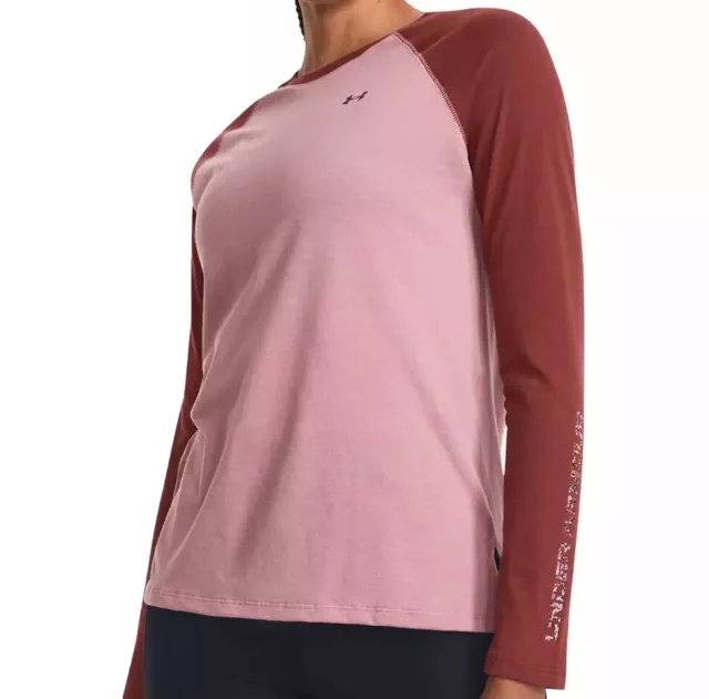 NWT Under Armour Women's Long Sleeve T-Shirt 1377216, Pink / Cinnamon, Size M