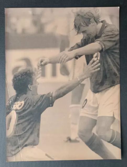 Foto Ansa Mondiali Calcio Usa 1994 9/7/94 Italia - Spagna R. Baggio G. Signori