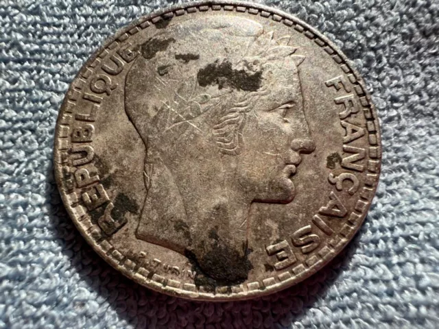 1929 France 20 Francs Silver Coin - Third Republic