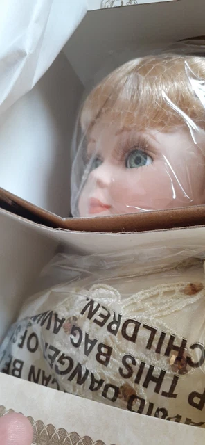 Heritage Collection Porecelain Doll Tiffany Golden Angel #12242 16" Christmas