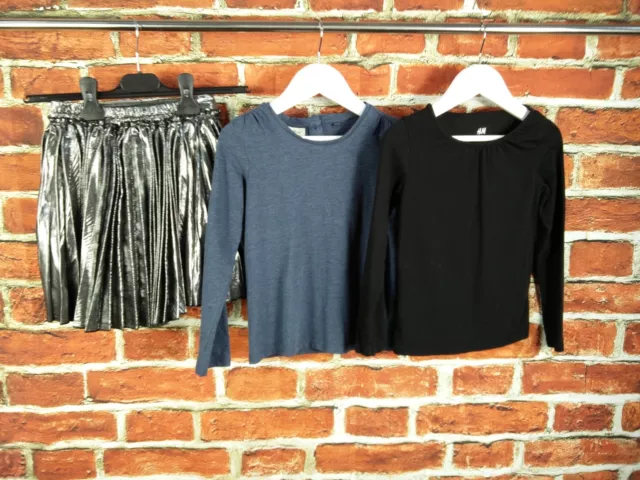 Girls Bundle 5-6 Years H&M Next T-Shirt Skirt Skater  Organic Cotton Black 116Cm