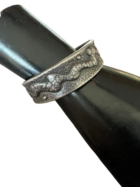 Bracelet Manchette Brutaliste Vintage Années 70 – Pièce Unique En Bronze Soudé, Style Artistique