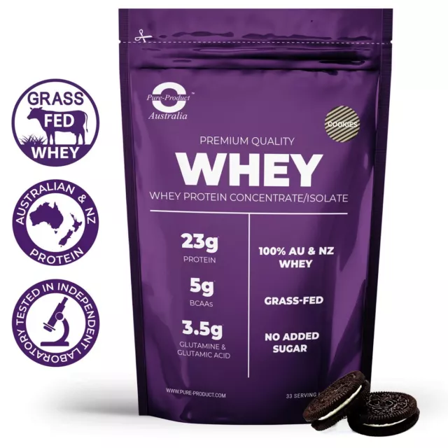 1KG  -  WHEY PROTEIN ISOLATE / CONCENTRATE - Cookies and Cream-  WPI WPC  POWDER