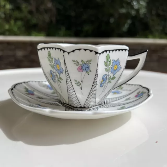 Shelley Fine Porcelain Rd 723404 Queen Anne Cornflower 11477 Teacup & Saucer 05