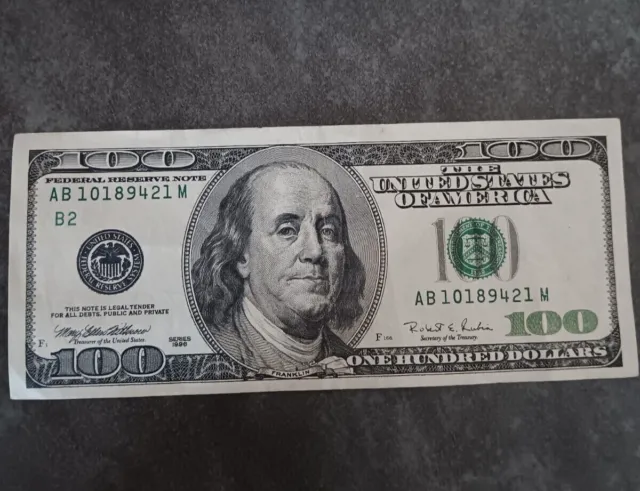 1996 Series USA $100  Dollar Bill Misprint Off Center Error Extremely Rare