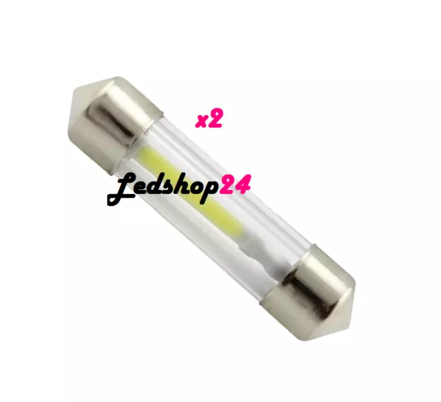 Lampadine Led T11 Micro Siluro 39mm 12V SMD COB Tuning Luci Di Cortesia X2 **