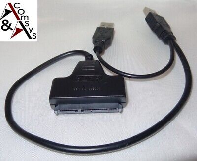 Adattatore Doppio USB SATA 7+15Pin Convertitore Dati + Corrente Cavo 2.5 HDD SSD