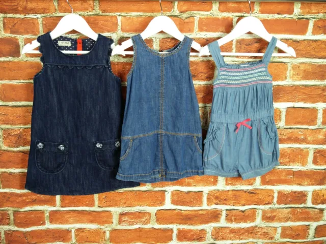 Girls Bundle Age 2-3 Years Gap Next Bluezoo Dress Playsuit Sleeveless Denim 98Cm
