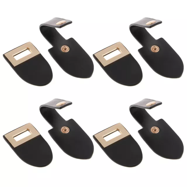 4 Pairs PU Leather Buckle Metal Snap Toggle Buttons for Bag Coat Fasteners