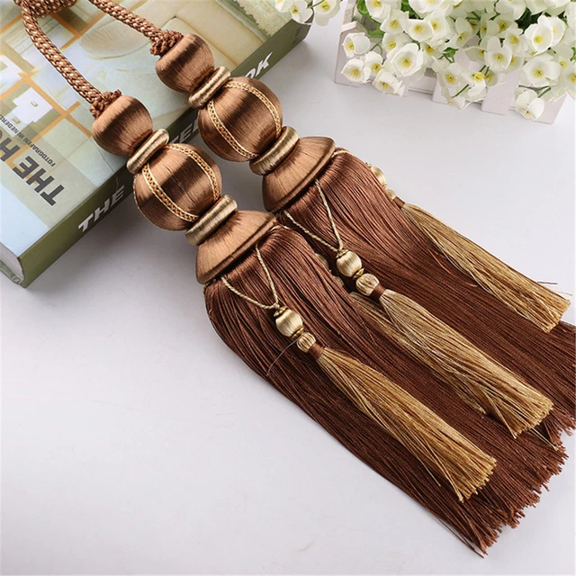 1 Pair Curtain Braided Rope Tassels Tiebacks Tie Backs Lantern Ball Decor 9