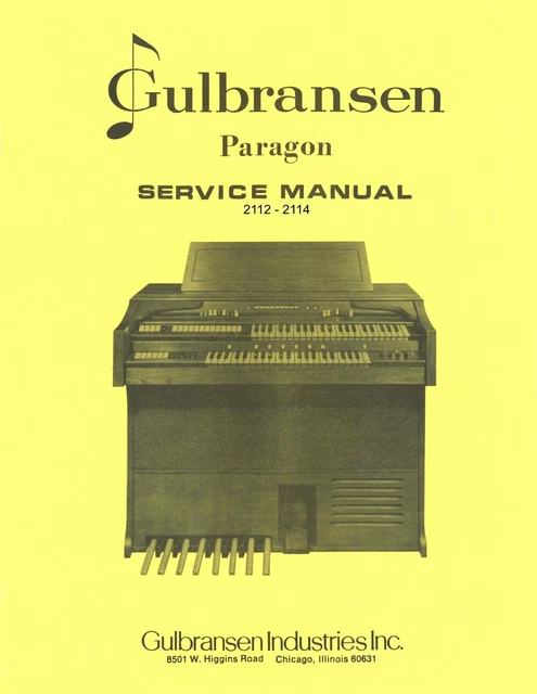 GULBRANSEN PARAGON SERVICE Manual Schematic Diagrams Schaltplan Schema ...