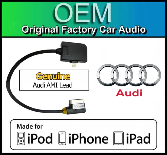 Audi A5 iPhone 8 X 11 lead cable, Audi AMI lightning adapter, iPod iPad GENUINE