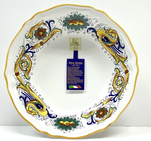 Nova Deruta Pottery RAFFAELLESCO Scalloped Serving Bowl Made in Italy