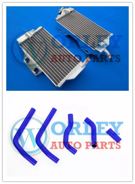 Aluminum radiator + Blue Silicone hose for HONDA CR125R 2005 2006 2007 05 06 07