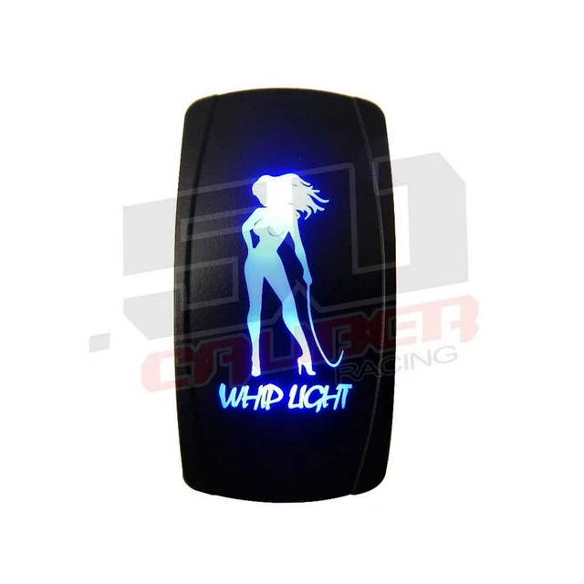 Blue "Whip Light" On/Off Rocker Switch Waterproof Sexy Truck SXS Generator Radio