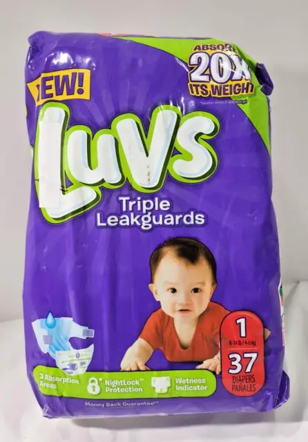 Luvs  Triple Leakguards Newborn Diapers, Nightlock Protection Sz 1,  37 Diapers 2
