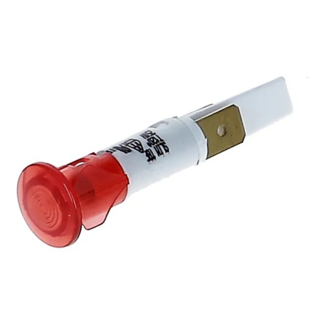 Kontrolllampe rot mit rundem Kopf 14mm Ø und rundem Einbaukörper, 1-polig, 230 V