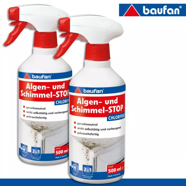 Baufan 2 x 500 ML Algues Et Stop Moisissure sans Chlore