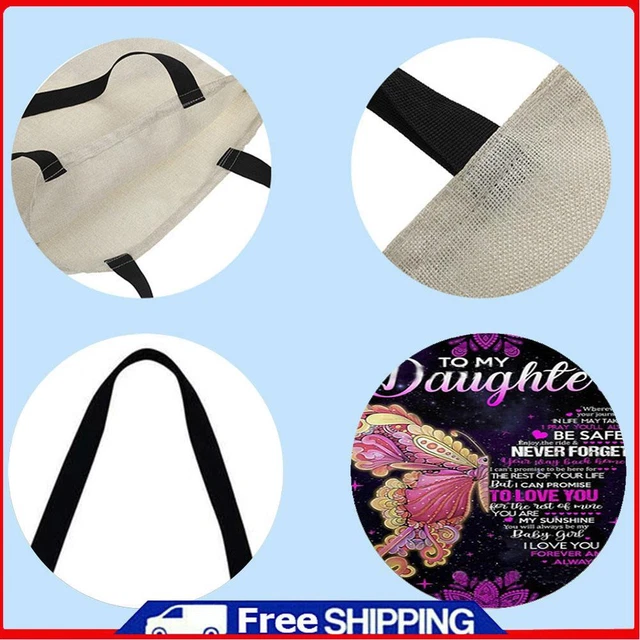 Butterfly Letter Shopping Bag Donna Grande Capacità Tote Borse (A)