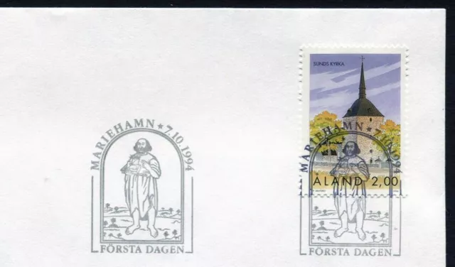 Aland FDC 1994.10.07. Christmas Stamp Sund Church - Single 2