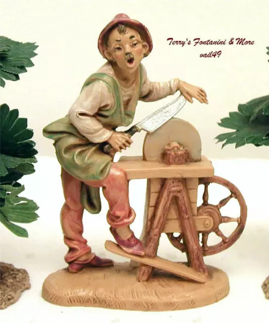 FONTANINI DEPOSE ITALY RETIRED 4" STEFANO w/KNIFE NATIVITY VILLAGE NEW NO BOX