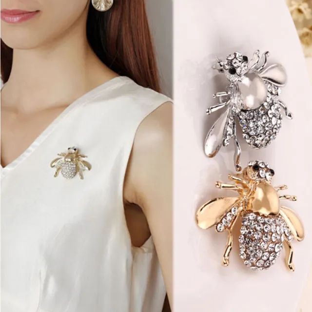 1/2X Fantastic Pin Rhinestone Animal Brooch Jewelry Cute Bee Brooches Pins H'EL
