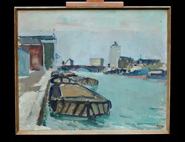 Per Sonne (1906-1996) Marine Port Scene