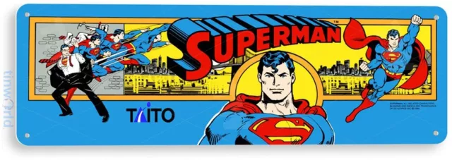 Superman Arcade Sign, Classic Arcade Game Marquee, Game Room Tin Sign C506