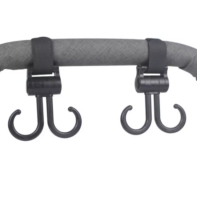 Pram Clips Rotatable Double Hooks Heavy Duty Stroller Hook Pushchair Accessories 3