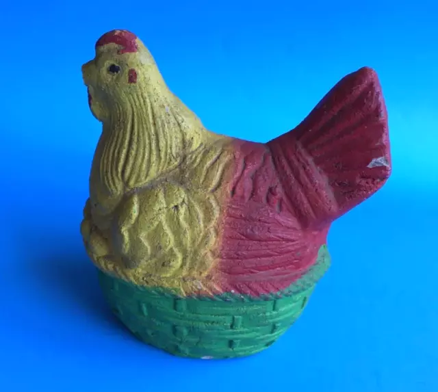 Antique Mexican Folk Pottery Chicken Piggy Bank
