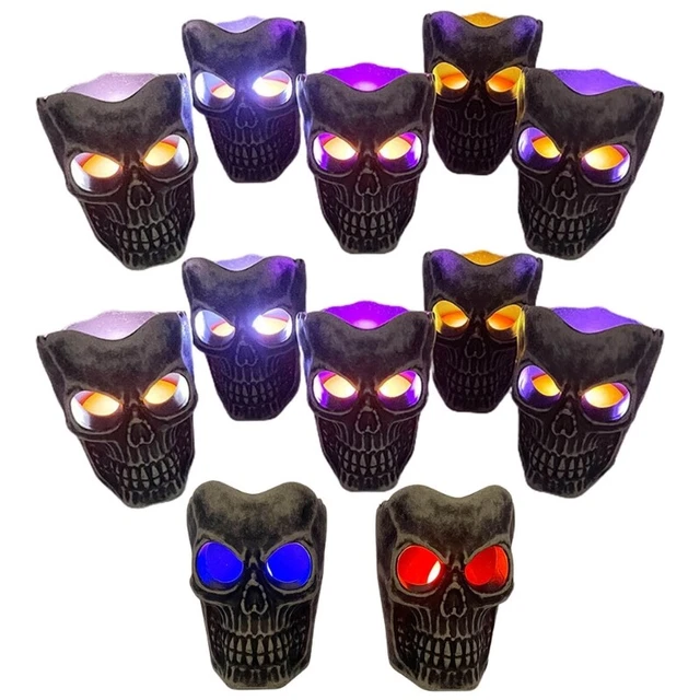 12pcs Halloween Skull Head Led Light Decorative Wedding Party Background Decor