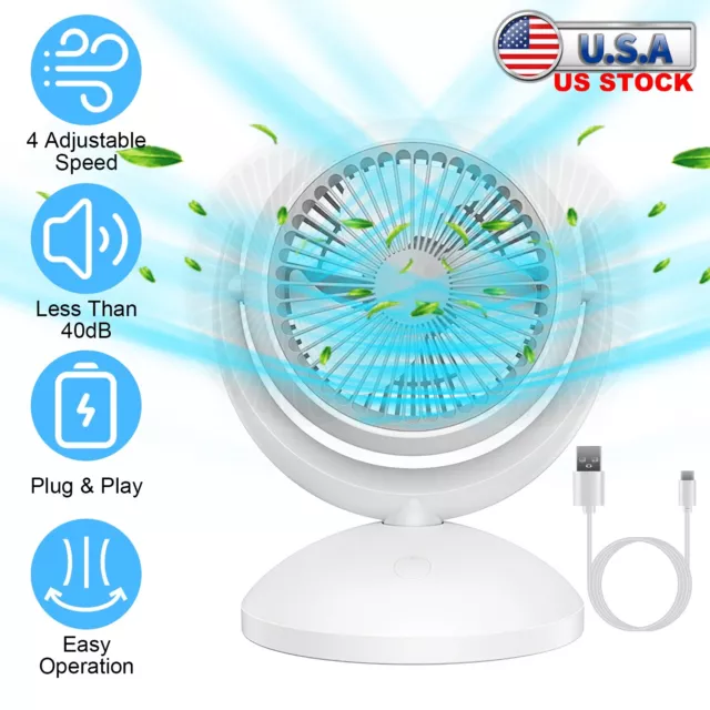 3Pc Portable Rechargeable Fan air Cooler Mini Operated Desk USB -1500mAh Battery