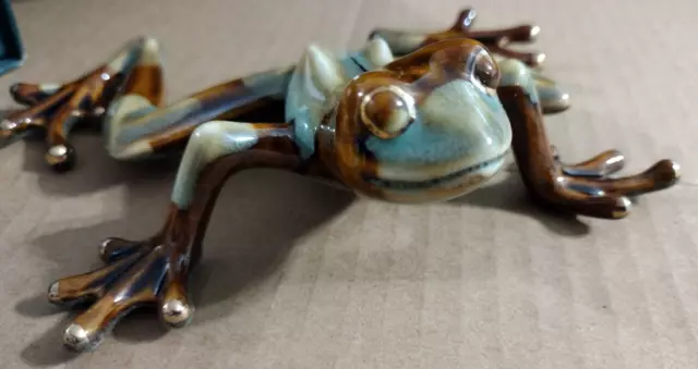 golden pond collection tree frog hand painted ceramic figurine