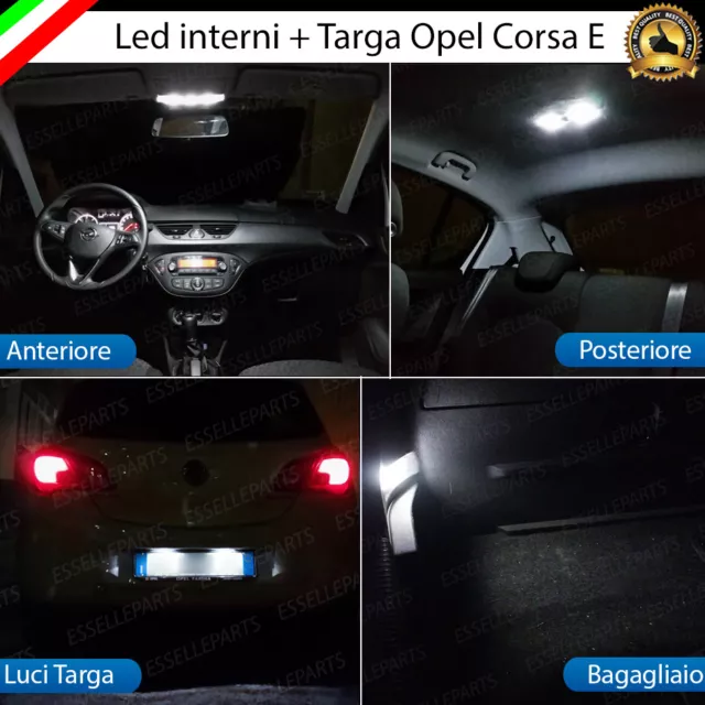 Kit Led Interni Abitacolo Opel Corsa E + Led Targa 6000K Bianco Canbus No Error