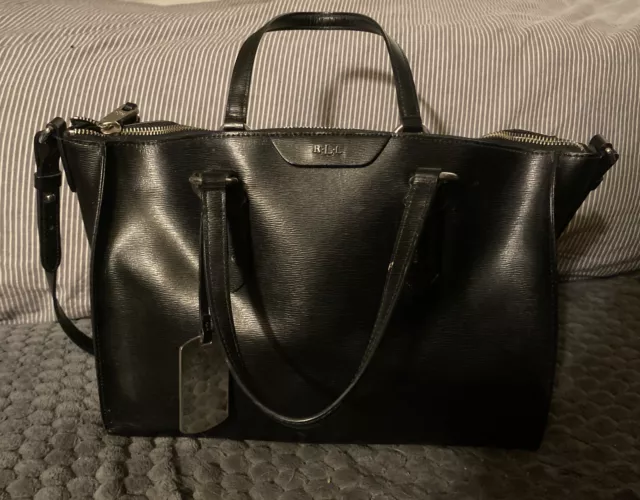 Medium Black Ralph Lauren Satchel Handbag
