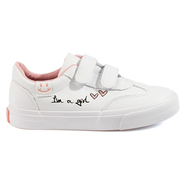 W. Potocki touch fastener sports shoes for girls Potocki white