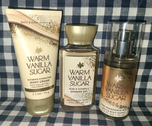 Bath and Body Works Warm Vanilla Sugar 2 Pack Fine Fragrance Mist Set -  Full Size