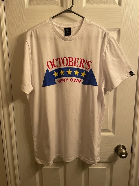 OVO October's Very Own Drake White Gold Yellow Red Glitter T Shirt Mens XL Blue