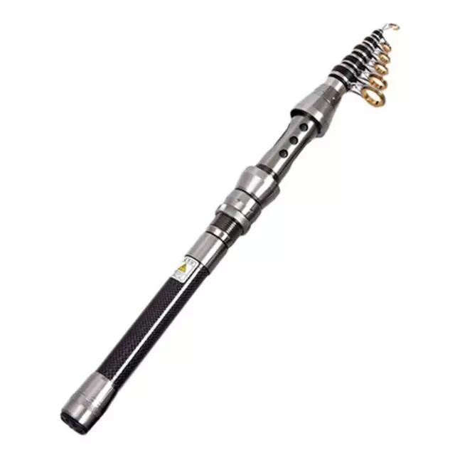 Carbon Fiber Telescopic Fishing Rod Portable Travel Spinning Pole Sea-Freshwater