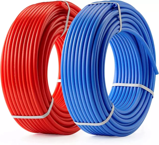 PEX Tubing -2 Rolls of PEX Tubing- 1/2 Inch X 50 Ft Blue and Red PEX Pipe - Non-