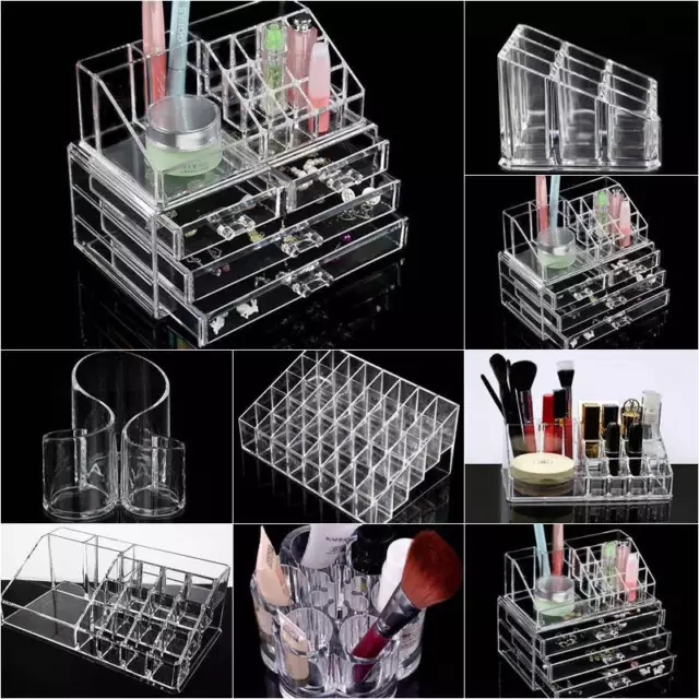 Clear Makeup Case Cosmetic Drawers Jewelry storage Acrylic Cabinet Box Organizer