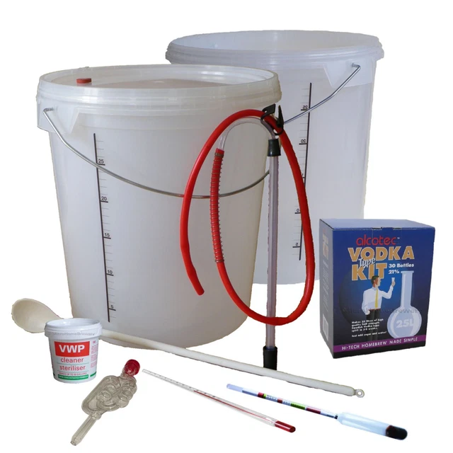 Kit Produzione Vodka Set Completo Homebrew Attrezzature & Ingredienti 25L Moonshine NUOVO