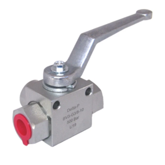 1PCS Hydraulic 3 Way High Pressure Ball Valve - 1/4" to 1" BSP - 500 Bar MWP