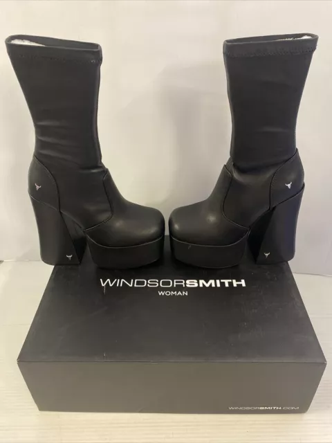 Windsor Smith Baddest Black Heel Boots Women's Size 6 NEW!