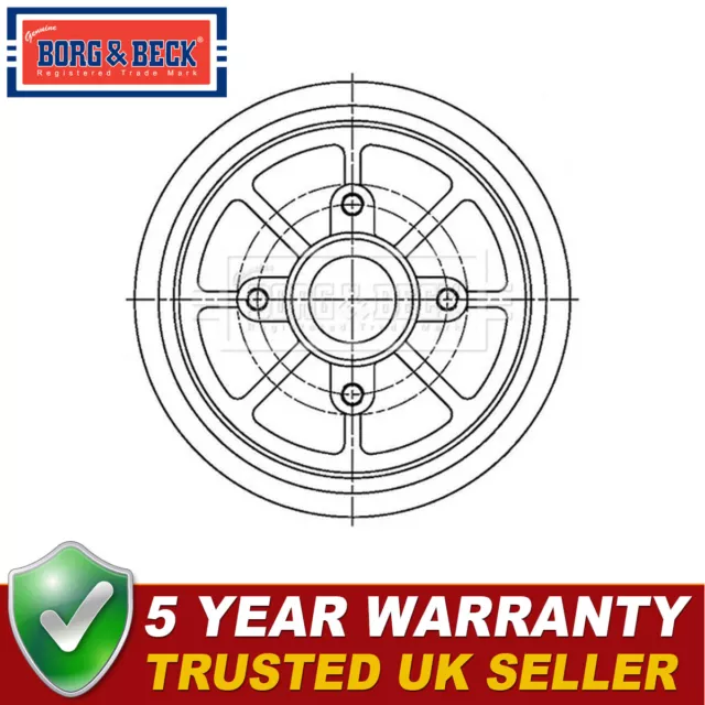 Borg & Beck Rear Brake Drum Fits Citroen C3 C2 DS3 C4 Cactus Peugeot 208 1007