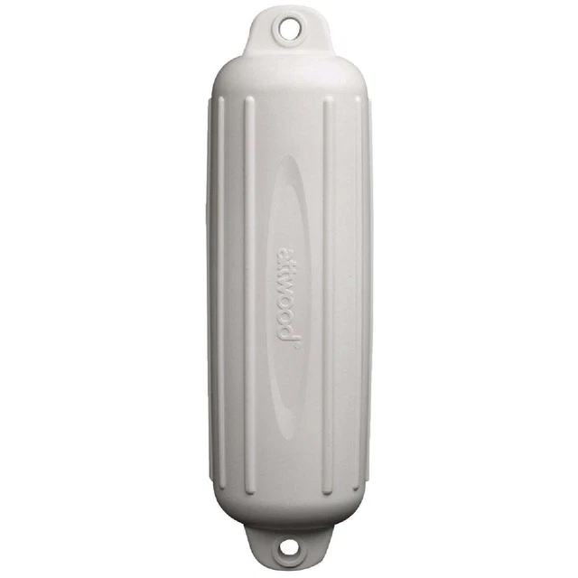 Seachoice 8-1/2 In. x 27 In. White Twin Eye Boat Fender 79031 Seachoice 79031