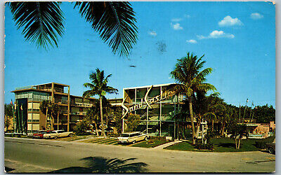 Postcard FL Florida Sand Castle Resort Motel Ft. Lauderdale Cars Posted 1960  A9